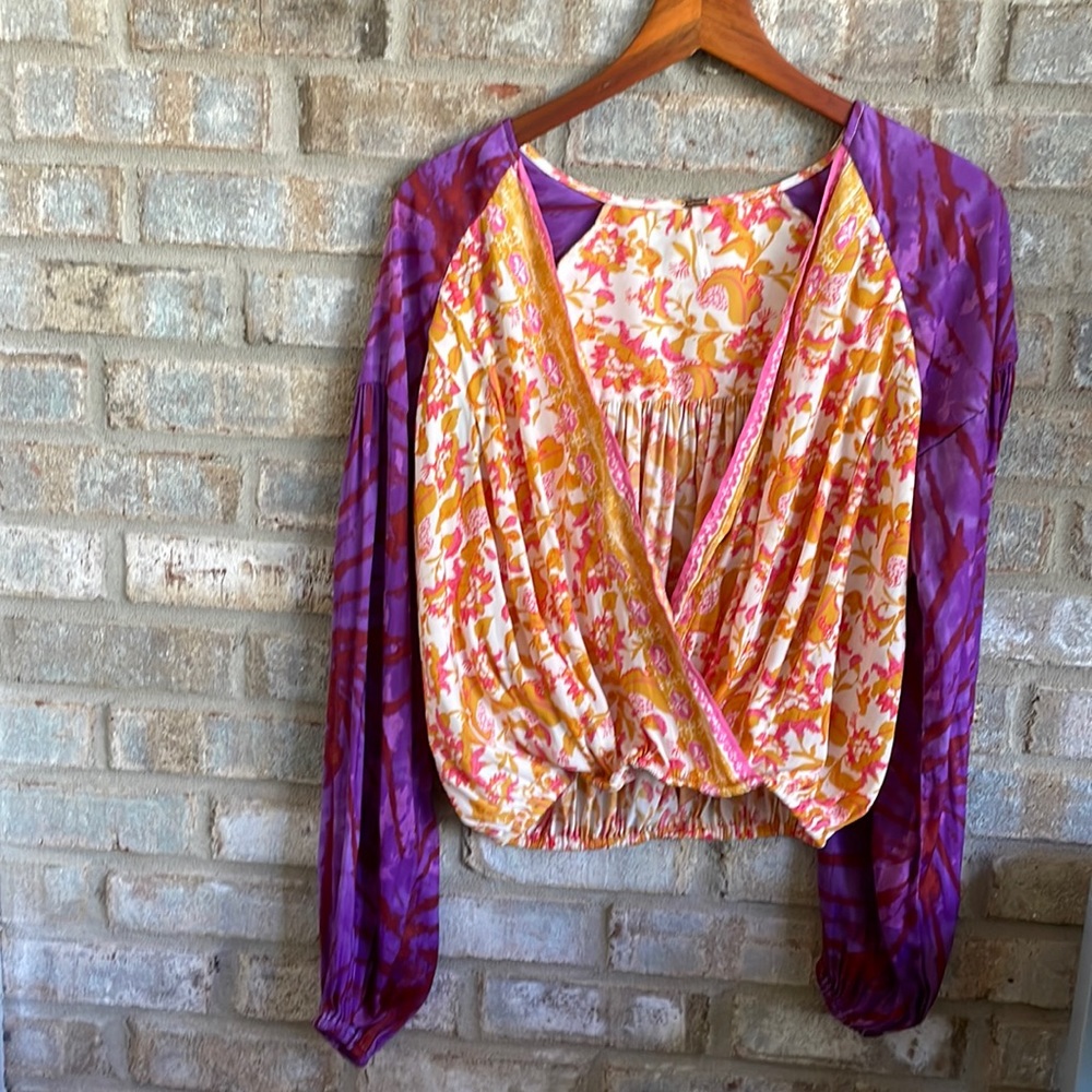 Free People long sleeve crop blouse